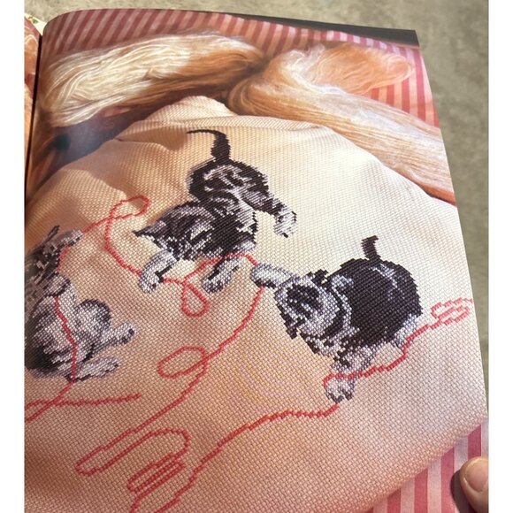 Cute & Cuddly Cross Stitch Book Hardcover 144 Pages Teddy Bears Kittens Baby Kid - Picture 11 of 12